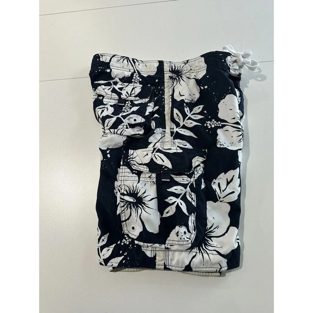 Abercrombie & Fitch Board Shorts Mens 32 Blue Floral Cargo Swim Trunks Tuggers